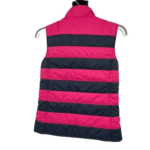 Vineyard Vines Pink Navy Puffer Vest Full Zip Girls 10-‎ 12 - Picture 2 of 4